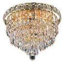 Karci 4-Light 10" Crystal Flush Mount 2148F10G-SS