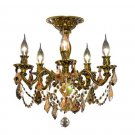 Reynard 5-Light 18" Crystal Flush Mount 7825F18FG-GT-SS