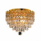 Agathe 3-Light 10"D Crystal Flush Mount 1617F10G-SS