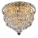 Karci 4-Light 10"D Crystal Flush Mount 2148F10G-SS