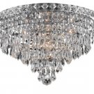Karci 6-Light 16"D Crystal Flush Mount 2148F16C-SS