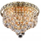 Karci 4-Light 10"D Crystal Flush Mount 2149F10G-SA