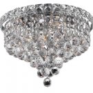 Karci 4-Light 12"D Crystal Flush Mount 2149F12C-SA