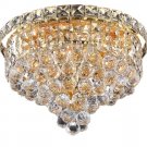 Karci 4-Light 12"D Crystal Flush Mount 2149F12G-SA