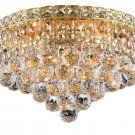 Karci 4-Light 14"D Crystal Flush Mount 2149F14G-EC