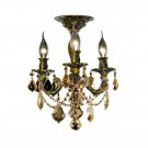 Reynard 3-Light 13"D Crystal Flush Mount 7823F13AB-GT-SS