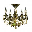 Reynard 5-Light 18"D Crystal Flush Mount 7825F18AB-GT-SS