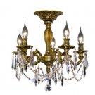 Reynard 5-Light 18"D Crystal Flush Mount 7825F18FG-RC
