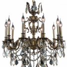 Rowland 10-Light 28"D Crystal Chandelier 8084D28AB-GS-SS