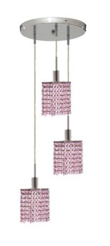 Wiatt 3-Light 9"D Crystal Ceiling Pendant 1091D-R-S-RO-SS