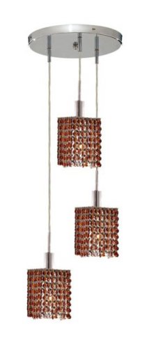 Wiatt 3-Light 9"D Crystal Ceiling Pendant 1091D-R-S-TO-SS