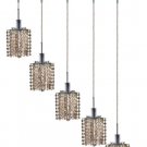 Wiatt 5-Light 34"D Crystal Ceiling Pendant 1093D-O-P-GT-SS