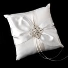 Ring Pillow 17 with Silver Clear Vintage Diamond Shape Brooch