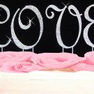 Completely Covered ~ Swarovski Crystal LOVE Cake Top Set ~ Small Letters