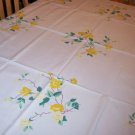 Beautiful wilendur yellow rose vintage tablecloth springy