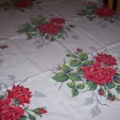 red roses wilendur vintage tablecloth