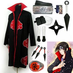 Fastest Shipping Naruto Akatsuki cloak Uchiha Itachi Cosplay Costume