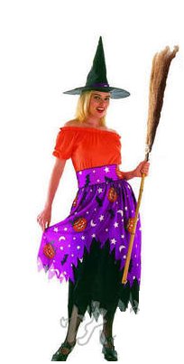 Free shipping Halloween Orange Witch Cosplay Costume