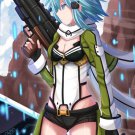 A Set Of Sword Art Online Ⅱ Sinon Cosplay Costume (Include:wig)