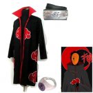 Naruto Akatsuki cloak Tobi Cosplay Costume (include cloak,headband and rings)
