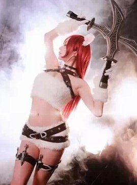 Custom made League of Legends Katarina Cosplay Costume (white)