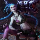 Custom made A Set Of League of Legends The Loose Cannon Jinx Cosplay Costume (include wig)