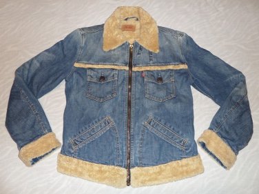 Levis Womens Fur Lined Denim Jacket Size L