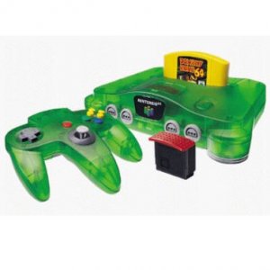 nintendo 64 green console