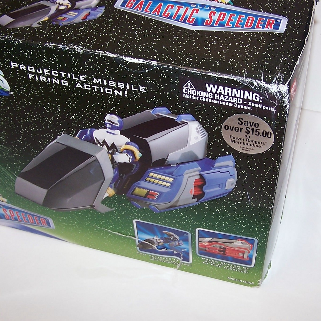 POWER RANGERS LOST GALAXY BLUE GALACTIC SPEEDER, BLUE POWER RANGER FIGURE