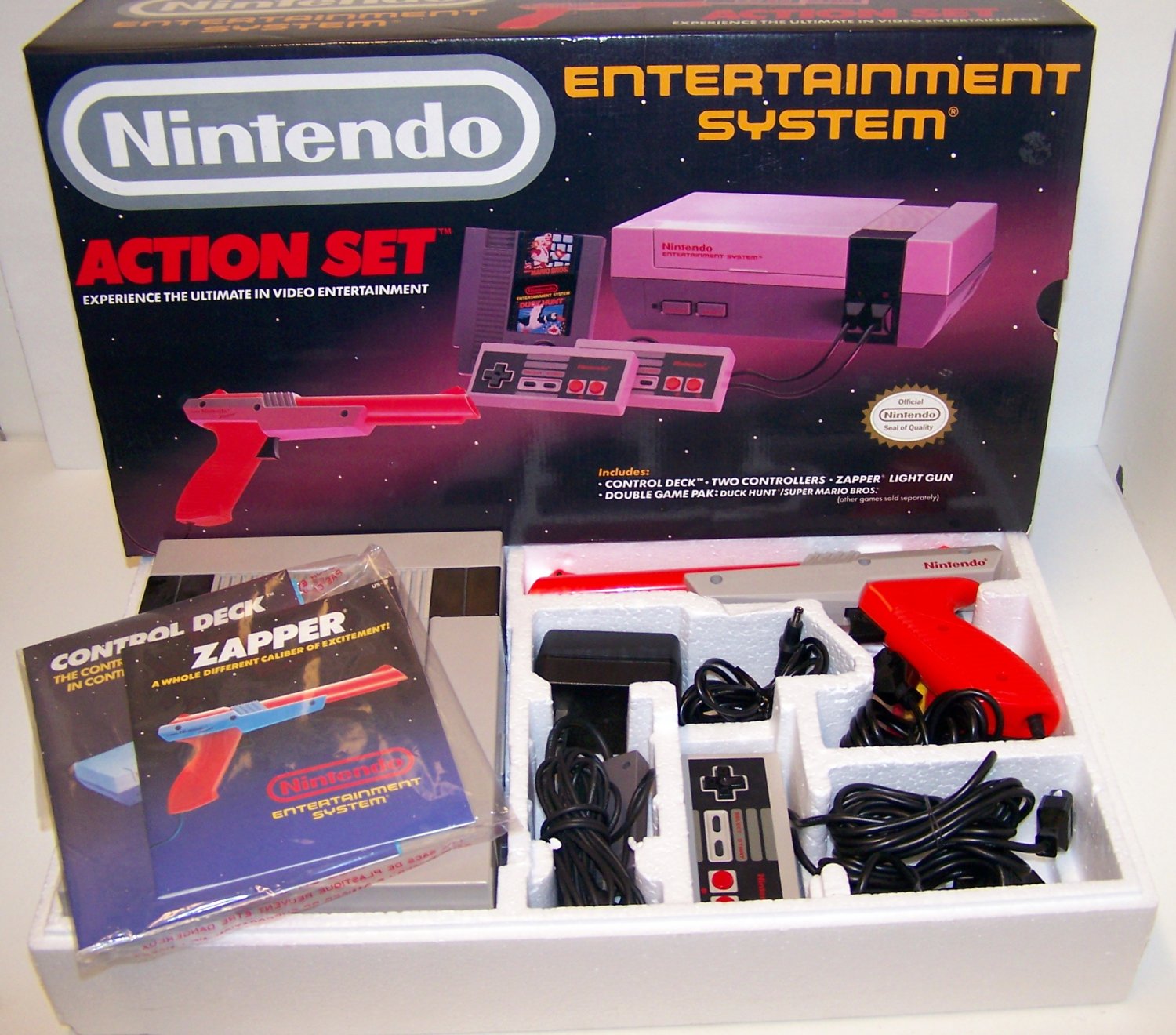 Original Nintendo NES entertainment system Complete Action Set in box ...