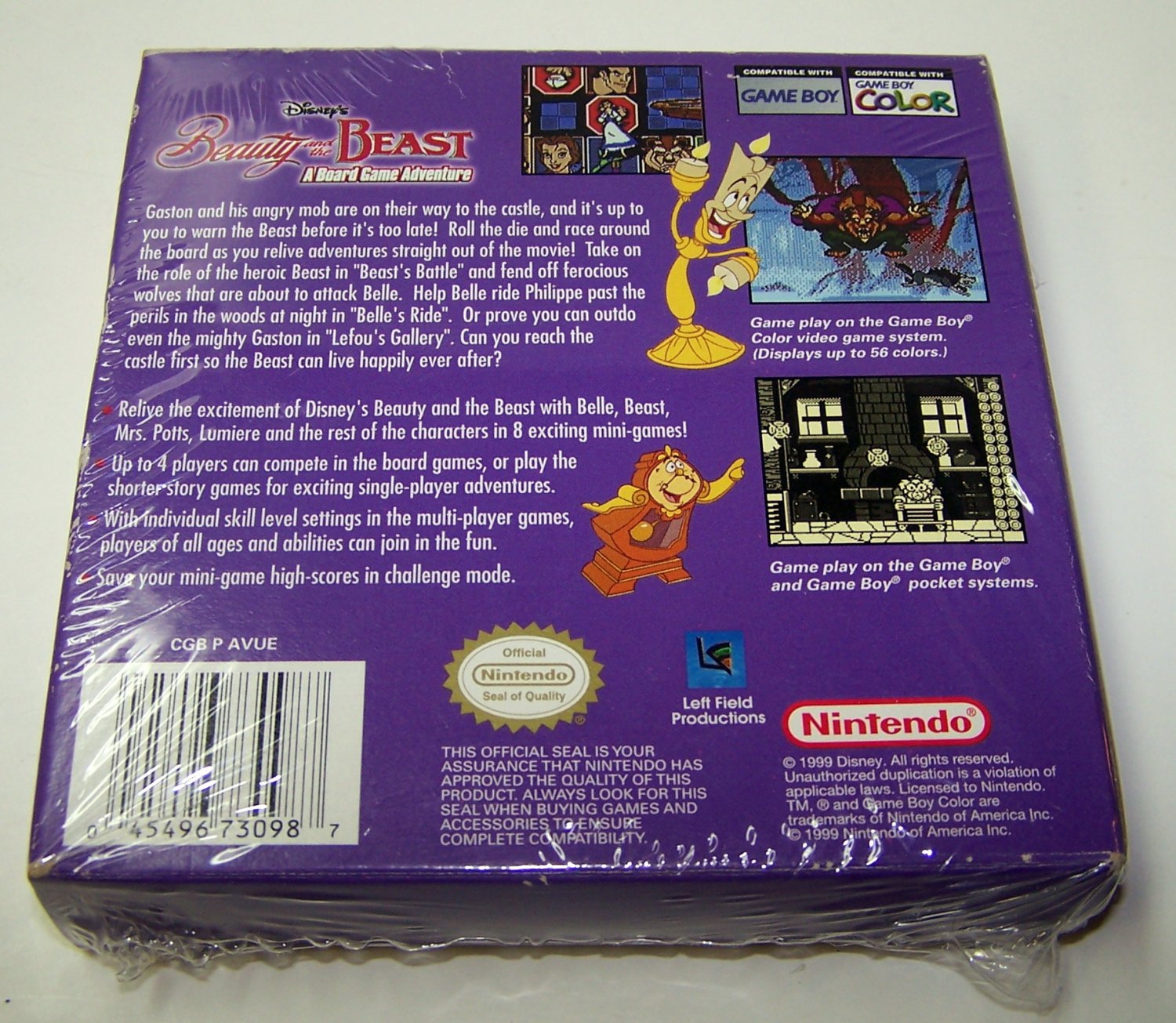 Disney's Beauty and the Beast A Board Game Adventure Nintendo Gameboy