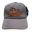 Disney Parks Disneyland D 1955 Embroidered Gray and Orange Baseball Hat Cap NWT