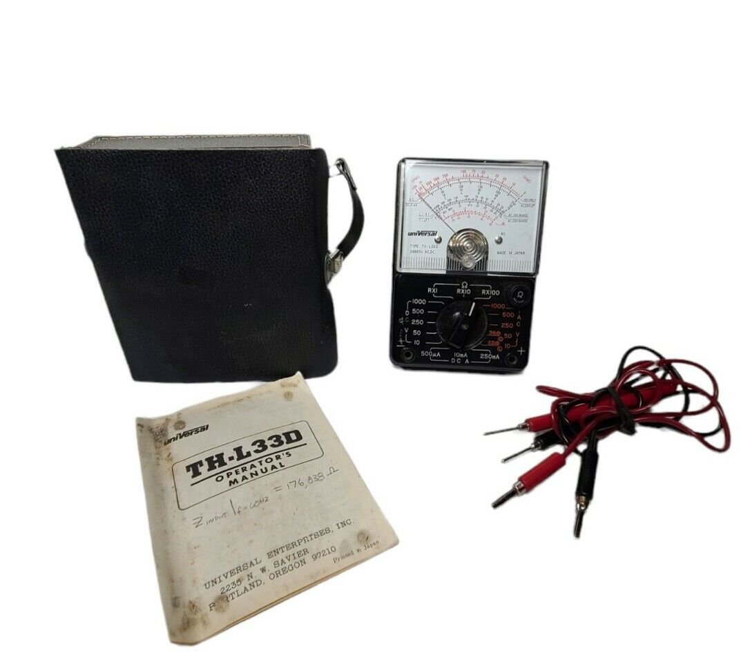 Vintage Multimeter Tester Type THL33D w/instructions Leather Case