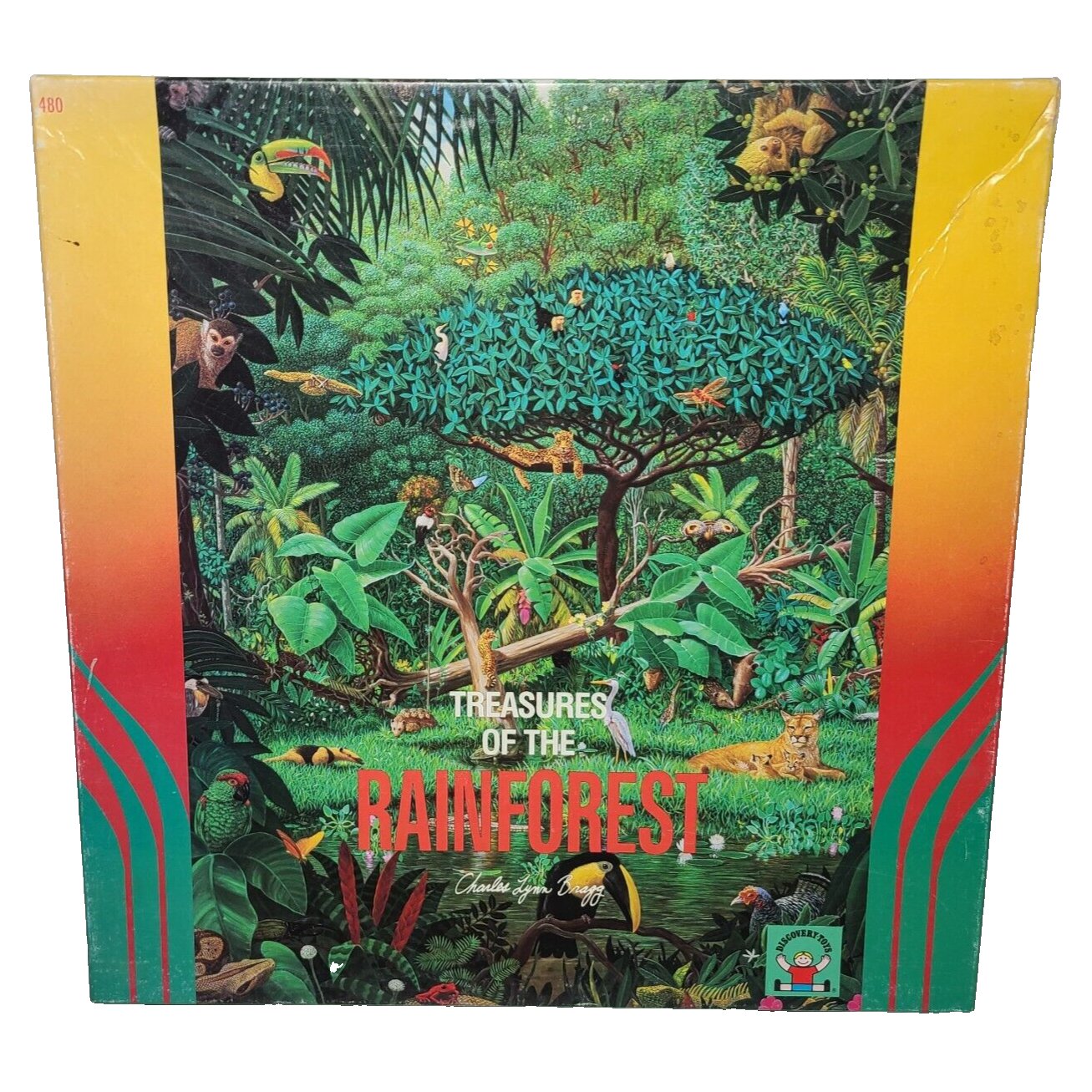 Puzzle THE TREASURES OF THE RAINFOREST 300 Pieces 20&acirc;�� x 27&acirc;�� Discovery Toys 1991