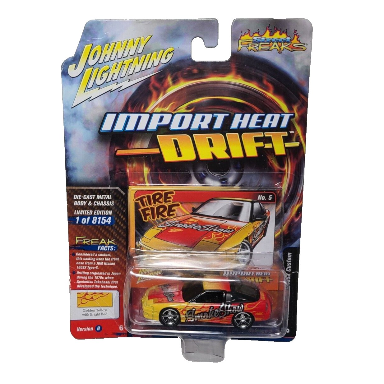 Johnny Lightning Import Heat Drift 1990 Nissan 240SX Custom 1:64 Scale Version B