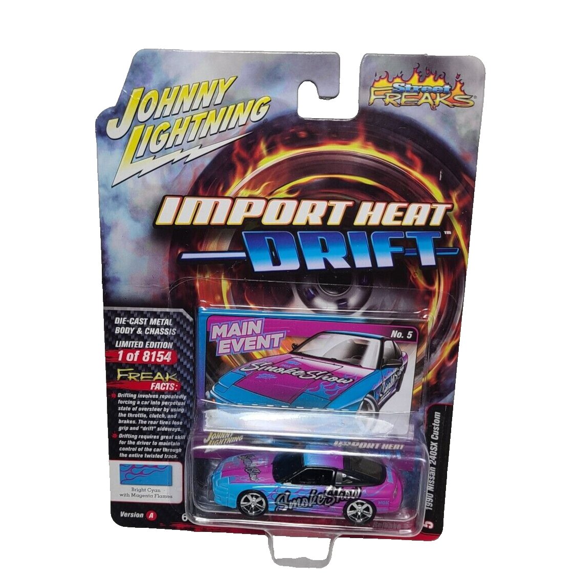 1990 NISSAN 240SX CUSTOM "SMOKE SHOW" 1/64 JOHNNY LIGHTNING JLSF024-JLSP254 A