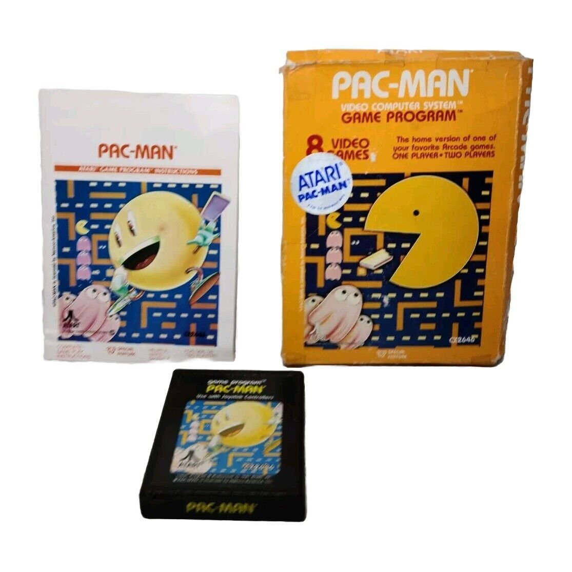 Pac-Man (Atari 2600) CIB Complete In Box Tested Working CX2646 PacMan