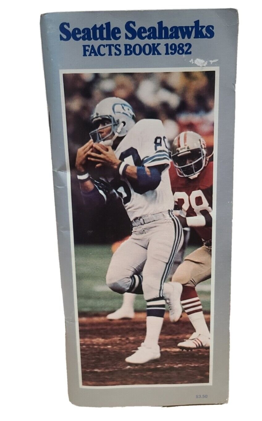 1982 Seattle Seahawks Fact Book Media Guide Steve Largent Cover Football 144 Pgs