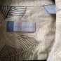 Half Moon Bay Mens Hawaiian Shirt 100% Cotton Beige Light Green/Blue Leaves Sz L