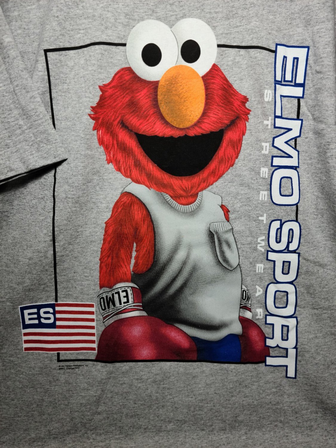 Vintage Elmo T-Shirt 90s sport boxing cartoon parody single stitch USA Mens XL