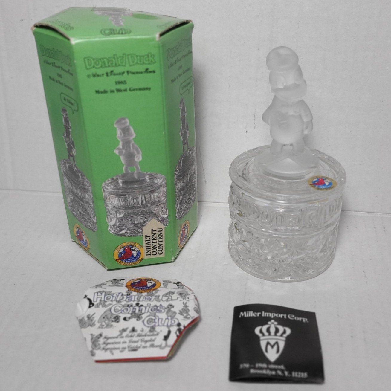 Hofbauer West Germany Walt Disney Donald Duck Lead Crystal Cut