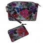 Lodis Wristlet Purse w/Matching ID Wallet Clutch Leather Floral Reptile Pattern