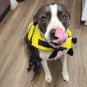 Pet Dog Flotation Life Vest Large 18 to 45lbs. yellow w/ black straps reflective
