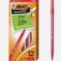 BIC® Round Stic® Xtra Life Ball Point Pen; Red; 12 Pack