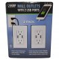 Feit Electric Wall Outlets With 2 USB Ports  2 Pack Rapid Charging