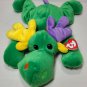 Ty Pillow Pals 1998 ANTLERS Tag Error Moose Marti Gra Green Yellow Purple 16"
