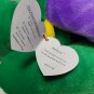 Ty Pillow Pals 1998 ANTLERS Tag Error Moose Marti Gra Green Yellow Purple 16"