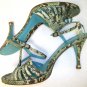 Via Spiga Green Snake Sandals 10 B or shoes Italy