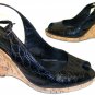 Via Spiga ($225,Black,8.5,B,Wedges,Shoes,Alligator)