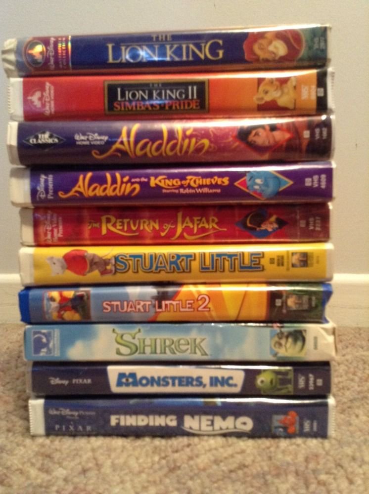 Walt Disney Vhs Lot Collection Classic Movies Lion King Aladdin Stuart ...